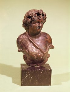 Buste van Bacchus, ornament van een bed (brons)